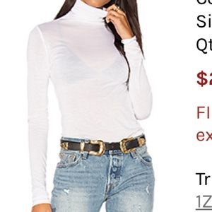 Twenty XS white fine turtleneck tee top NWT